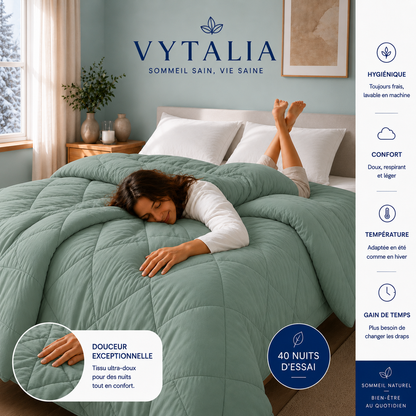 Vytalia Couette 2 en 1 Vert Menthe