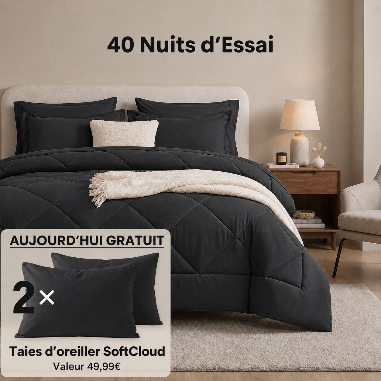 Vytalia Couette 2 en 1 Antrhacite